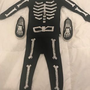 Baby Gap Halloween Skeleton Pajamas and Shoes Set